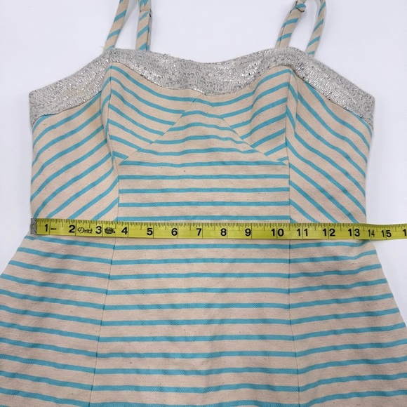 Lilly Pulitzer Women Remi Dress Blue Horizon Bayview Stripe 4 Metallic Strapless - Picture 8 of 16